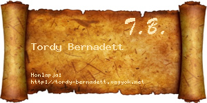 Tordy Bernadett névjegykártya