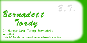 bernadett tordy business card